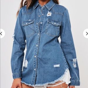 Denim distressed shirt